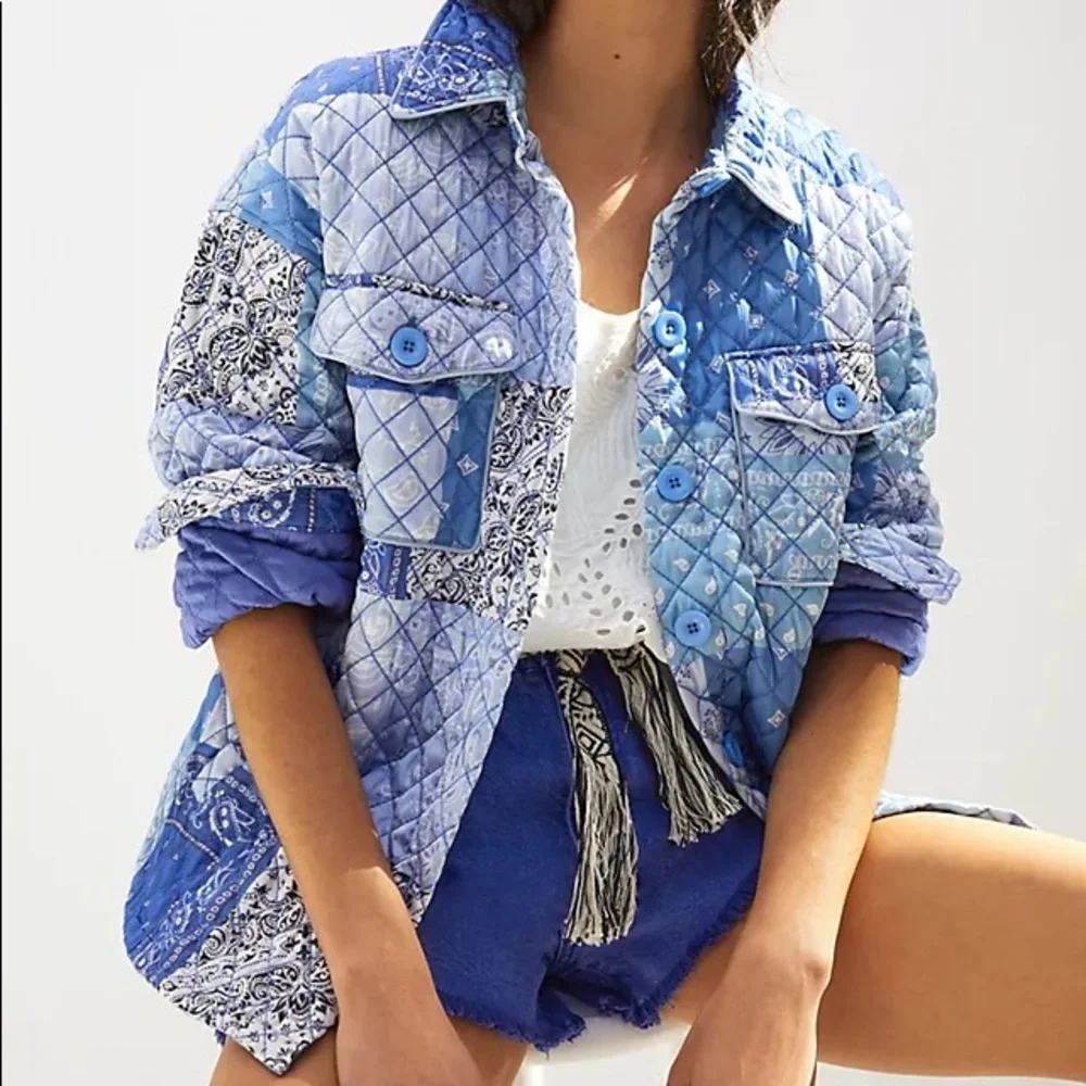 NWOT Anthropologie Not So Serious Priya Quilted Shirt Jacket Z283-18
